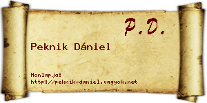 Peknik Dániel névjegykártya